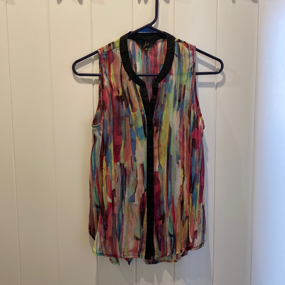 Multi color sheer tank top size S